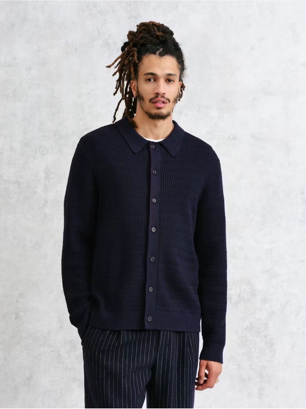 Wax London Tristan Cable Stitch Sweater Polo